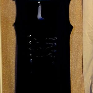 Women's black lace up dress